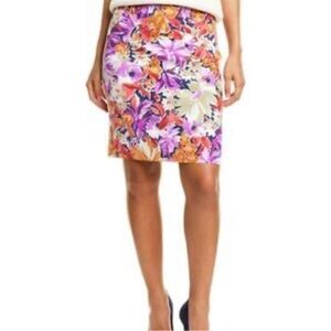 J. McLaughlin Floral Mini Skirt - Purple, Orange, White